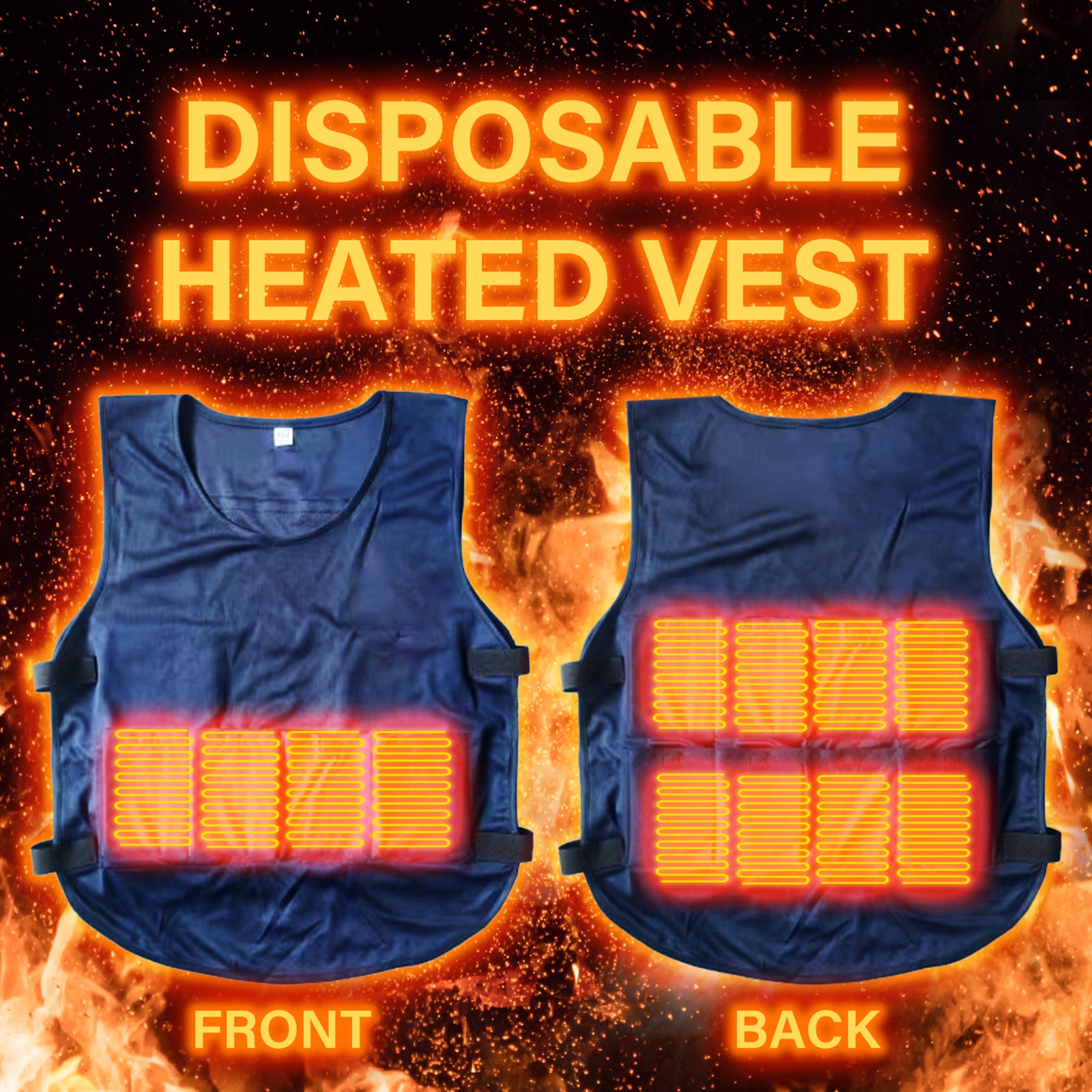 Heated Vest, Compression Baselayer, 12 Built in Heat Packs, Body Warmer