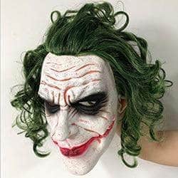 Halloween Horror green hair clown mask